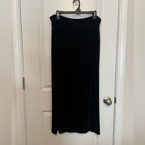 VTG Choices Womens Y2K Slinky Maxi Skirt Size L Black Made In USA Slit